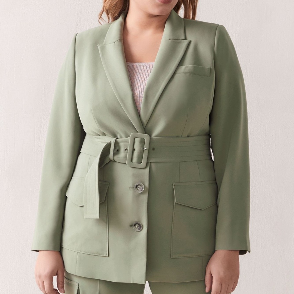 Green Blazer (Size 14) - Addition Elle / No Belt